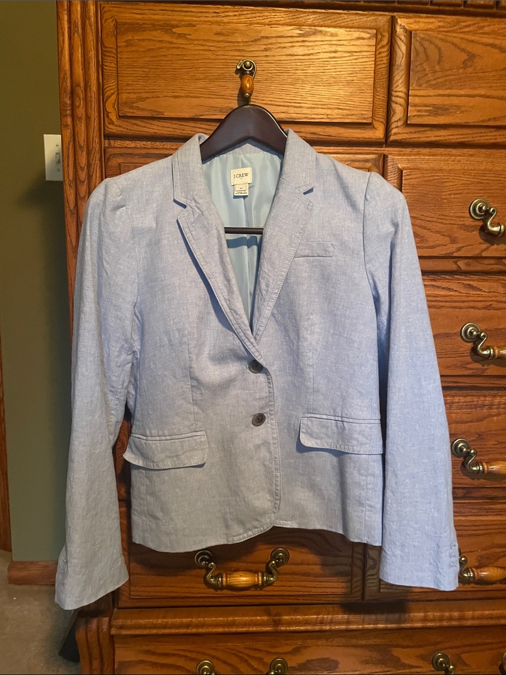 J. Crew Light Blue Linen-Blend Women's Blazer